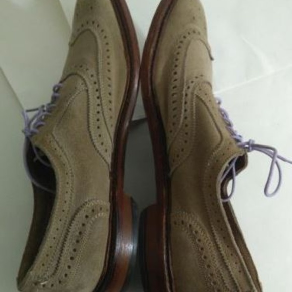Allen Edmonds Neumok Tan Suede Wingtip 12B - Picture 7 of 8